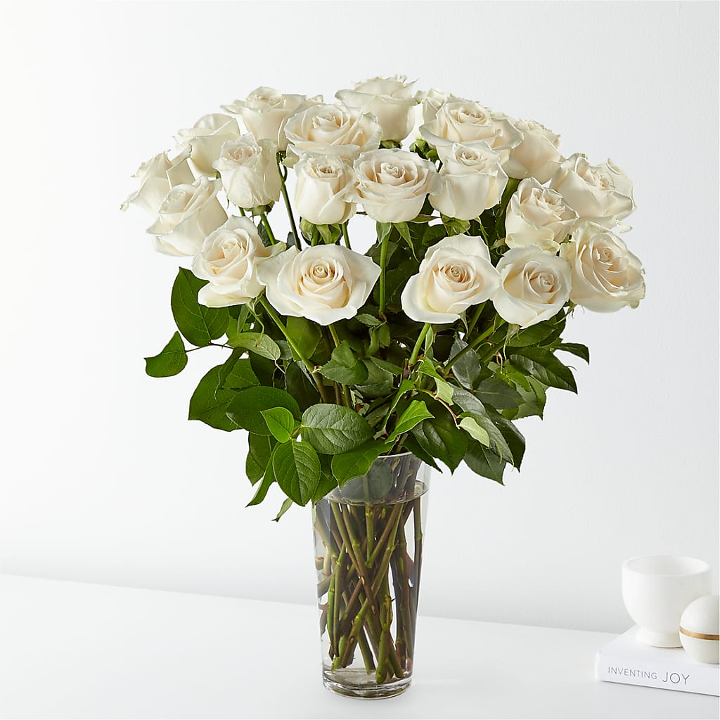 Long Stem White Rose Bouquet – DANNY'S FLOWERS & GIFTS, Livonia MI