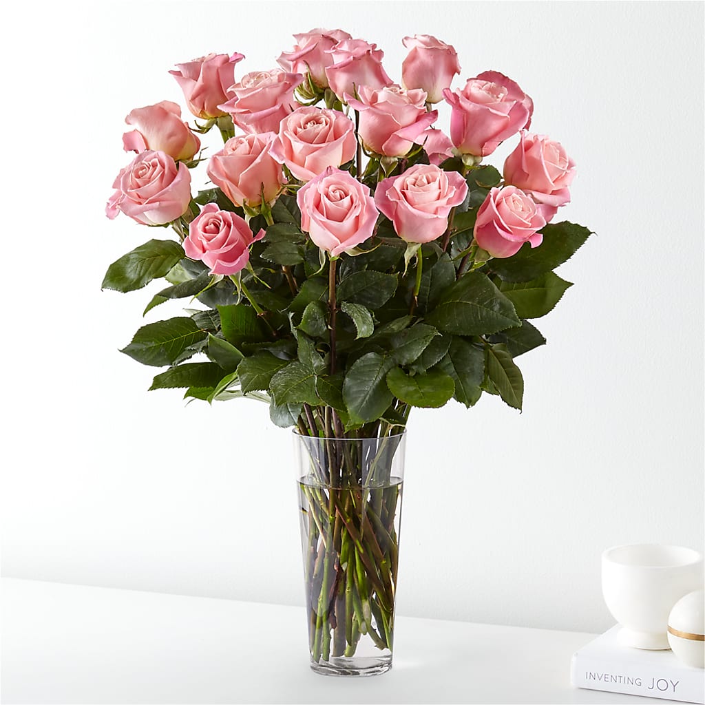 Long Stem Pink Rose Bouquet – DANNY'S FLOWERS & GIFTS, Livonia MI