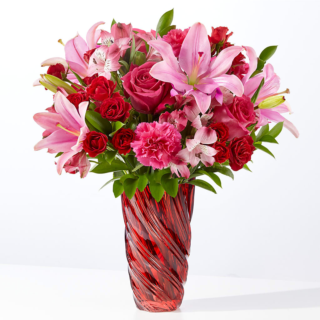In Love Bouquet with Luxe Swirl Vase – DANNY'S FLOWERS & GIFTS, Livonia MI