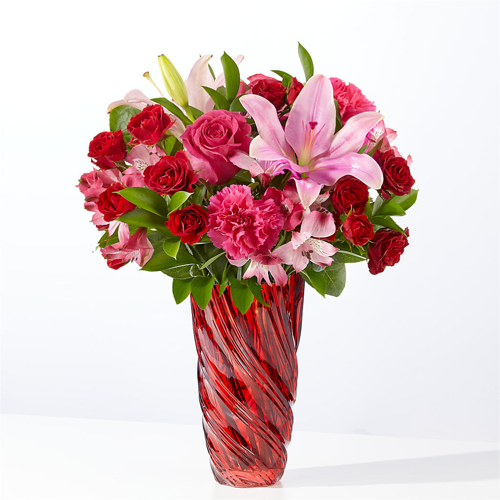 In Love Bouquet with Luxe Swirl Vase – DANNY'S FLOWERS & GIFTS, Livonia MI
