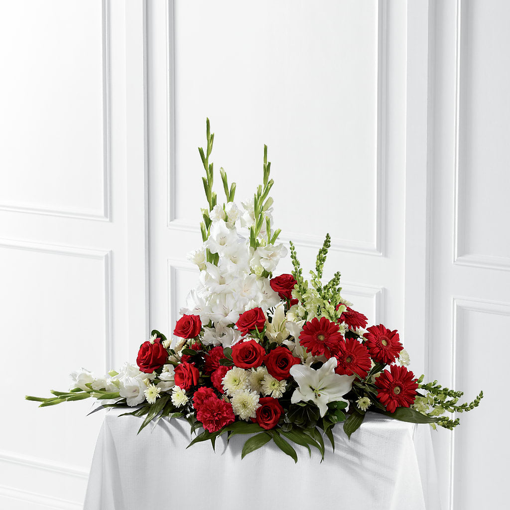 Crimson & White Arrangement – DANNY'S FLOWERS & GIFTS, Livonia MI