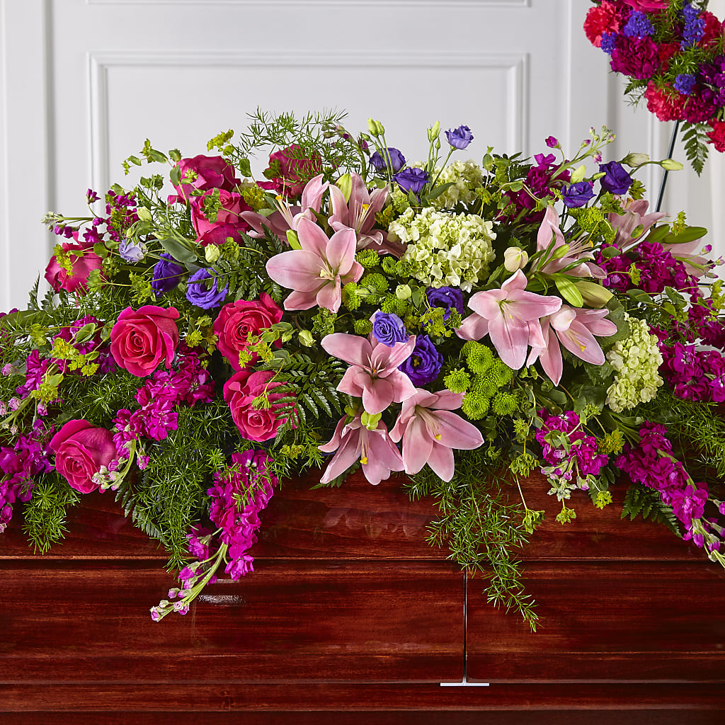 Radiant Tribute Casket Spray – DANNY'S FLOWERS & GIFTS, Livonia MI