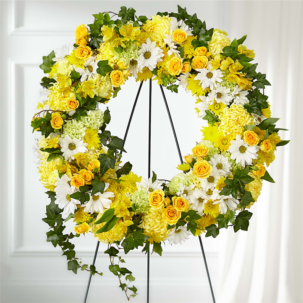 Golden Remembrance Wreath – DANNY'S FLOWERS & GIFTS, Livonia MI
