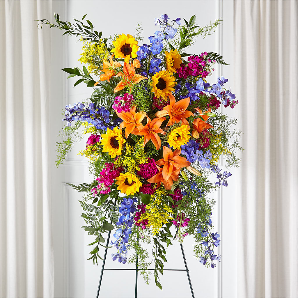 Sunlit Memories Standing Spray (Standard) – DANNY'S FLOWERS & GIFTS, Livonia MI