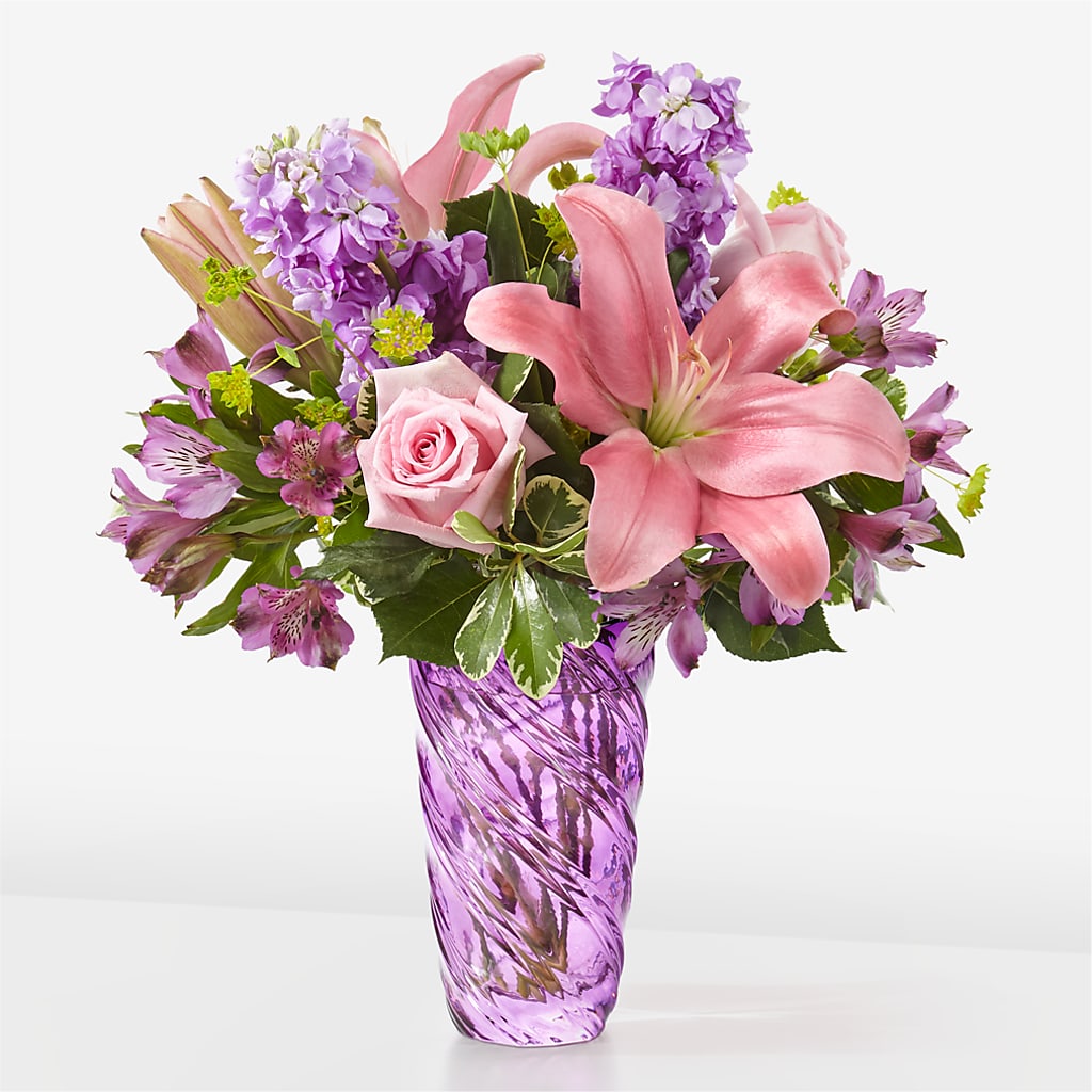 Precious Petals Bouquet with Luxe Swirl Vase – DANNY'S FLOWERS & GIFTS, Livonia MI