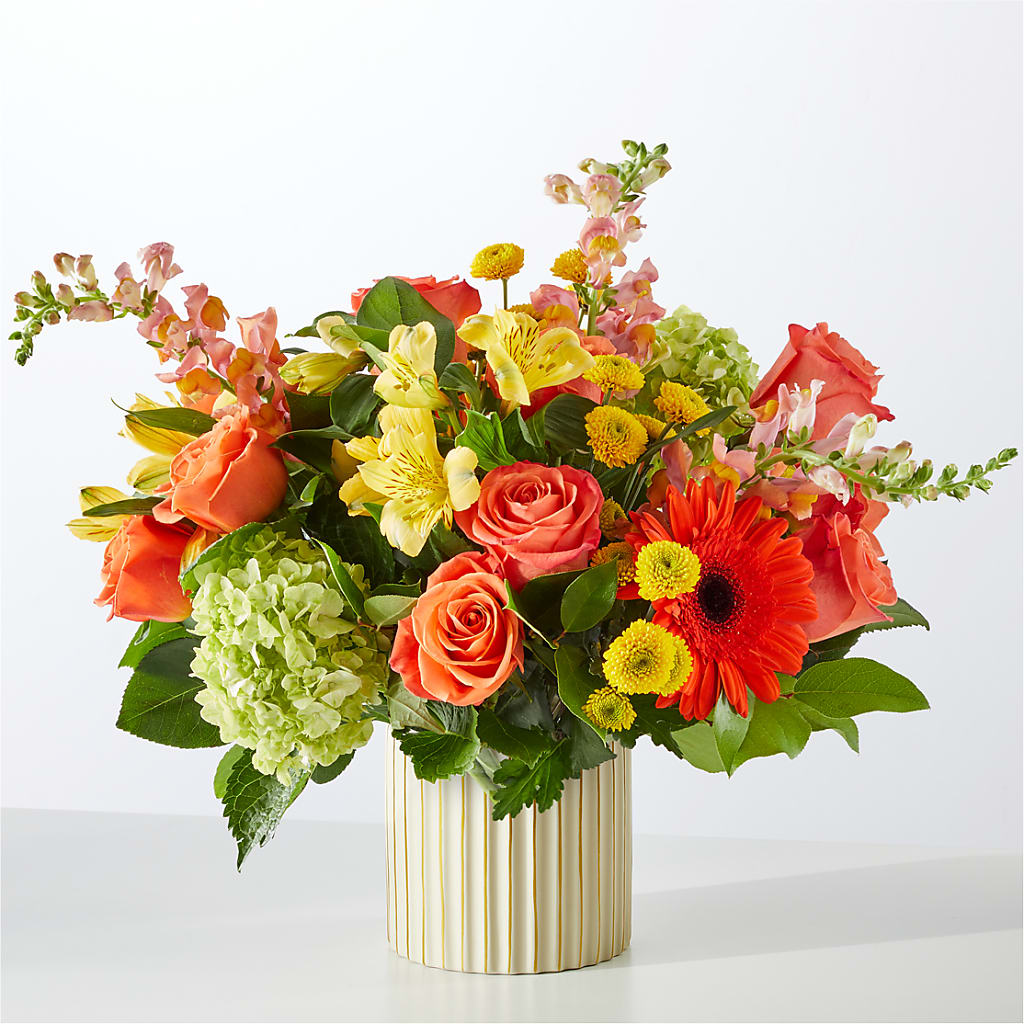 Autumn Sunshine Bouquet with Ivory Vase – DANNY'S FLOWERS & GIFTS, Livonia MI