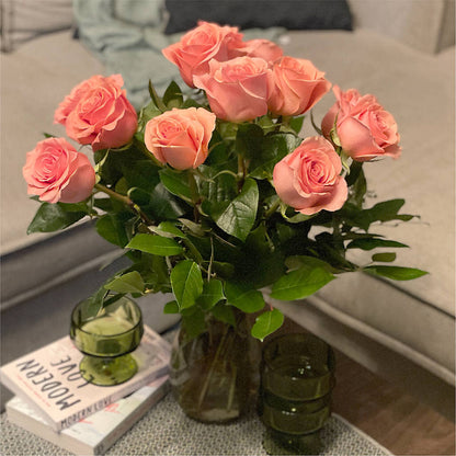 Long Stem Pink Rose Bouquet – DANNY'S FLOWERS & GIFTS, Livonia MI