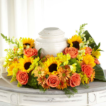 Faithful Sunflower Cremation Adornment – DANNY'S FLOWERS & GIFTS, Livonia MI