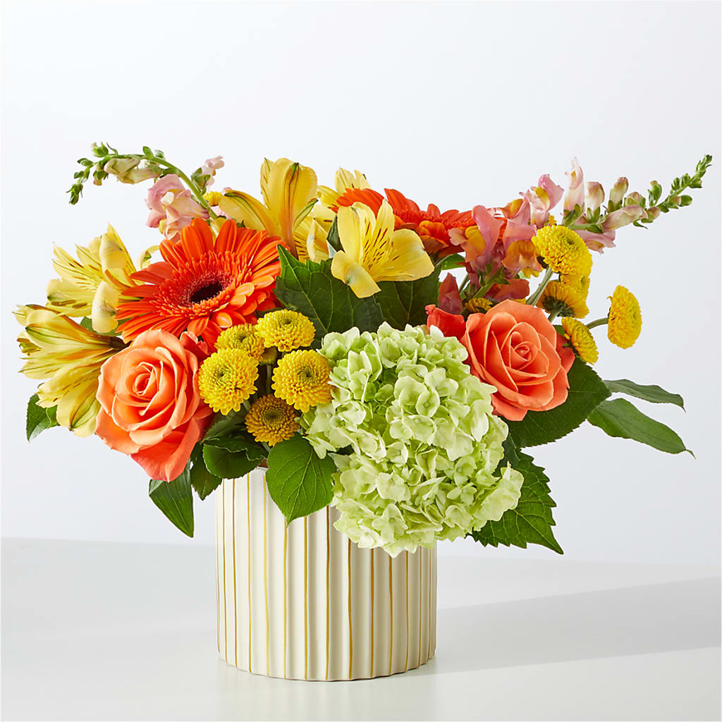 Autumn Sunshine Bouquet with Ivory Vase – DANNY'S FLOWERS & GIFTS, Livonia MI