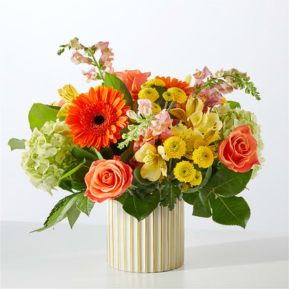 Autumn Sunshine Bouquet with Ivory Vase – DANNY'S FLOWERS & GIFTS, Livonia MI
