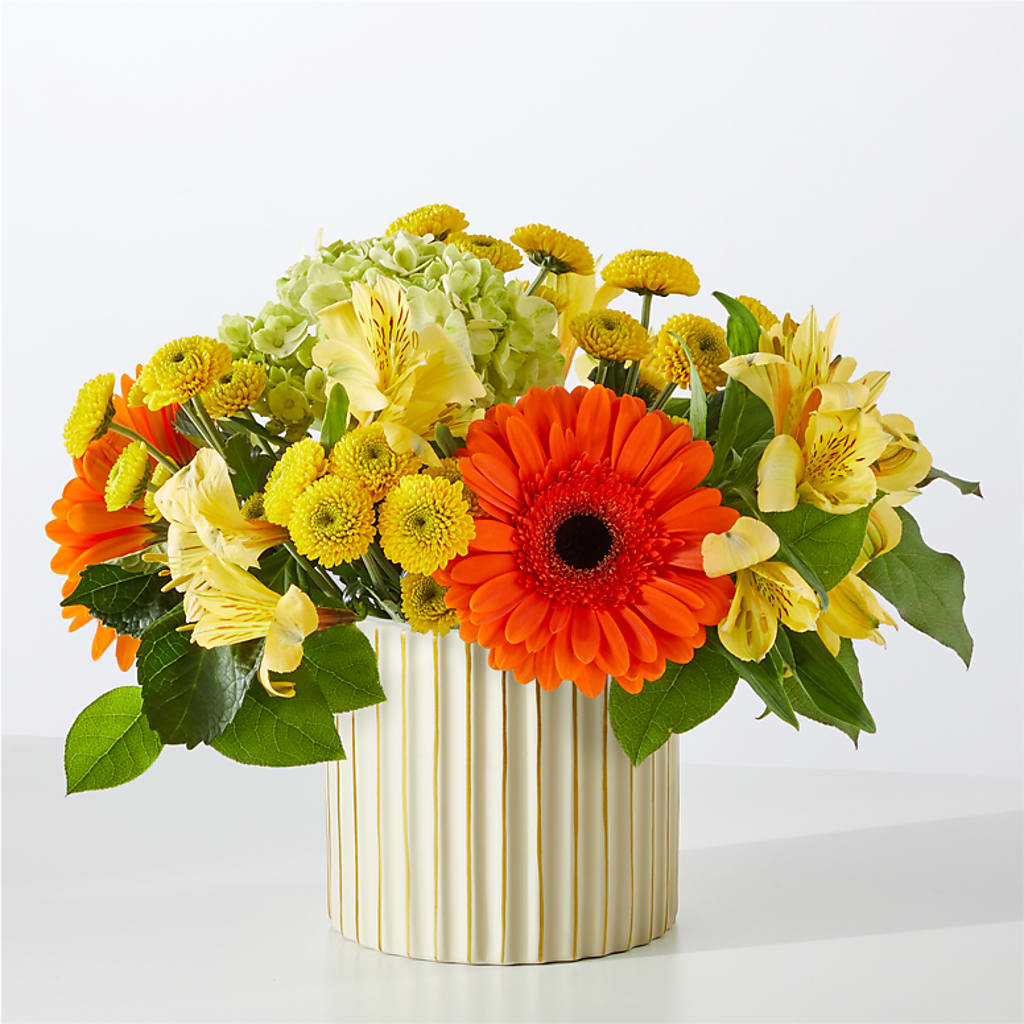 Autumn Sunshine Bouquet with Ivory Vase – DANNY'S FLOWERS & GIFTS, Livonia MI