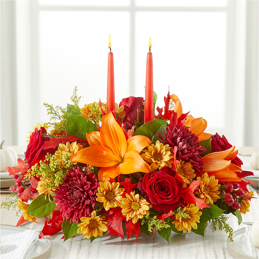 Autumn's Embrace Centerpiece – DANNY'S FLOWERS & GIFTS, Livonia MI