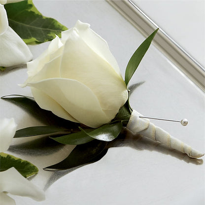White Rose Boutonniere – DANNY'S FLOWERS & GIFTS, Livonia MI
